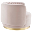 Maklaine Tufted Performance Velvet Swivel Chair in Gold/Pink