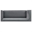 Maklaine Modern Performance Velvet Upholstered Sofa in Gray/Gold