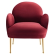 Maklaine Contemporary Performance Velvet Armchair in Maroon Red