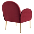 Maklaine Contemporary Performance Velvet Armchair in Maroon Red