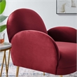 Maklaine Contemporary Performance Velvet Armchair in Maroon Red
