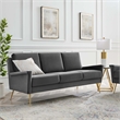 Maklaine Contemporary Performance Velvet Sofa in Gold and Gray