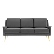 Maklaine Contemporary Performance Velvet Sofa in Gold and Gray