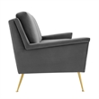 Maklaine Contemporary Performance Velvet Sofa in Gold and Gray