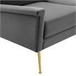 Maklaine Contemporary Performance Velvet Sofa in Gold and Gray