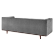 Maklaine Contemporary Tufted Performance Velvet Sofa in Gray