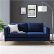 Maklaine Performance Velvet Sofa with Metal Leg - Midnight Blue