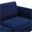 Maklaine Performance Velvet Sofa with Metal Leg - Midnight Blue