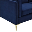 Maklaine Performance Velvet Sofa with Metal Leg - Midnight Blue