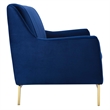 Maklaine Channel Tufted Performance Velvet Upholstered Sofa in Navy