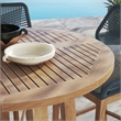 Maklaine Contemporary Slatted Tabletop 3-Piece Bar Set in Blue Graphite