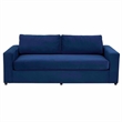 Maklaine Contemporary Dense Foam Padding Performance Velvet Sofa in Deep/Navy