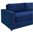 Maklaine Contemporary Dense Foam Padding Performance Velvet Sofa in Deep/Navy