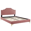 Maklaine Modern Performance Velvet King Platform Bed - Dusty Rose