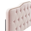 Maklaine Modern Performance Velvet Full Platform Bed in Pink