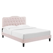 Maklaine Modern Performance Velvet Full Platform Bed in Pink