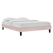 Maklaine Modern Performance Velvet Full Platform Bed in Pink