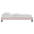 Maklaine Modern Performance Velvet Full Platform Bed in Pink