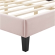 Maklaine Modern Performance Velvet Full Platform Bed in Pink