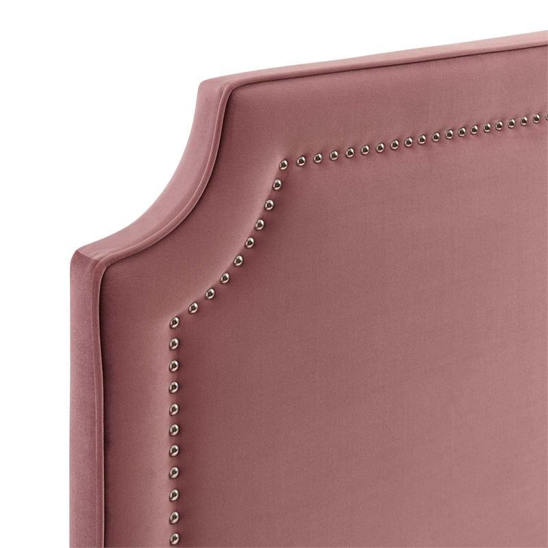 Maklaine Modern Performance Velvet King Bed - Dusty Rose Pink