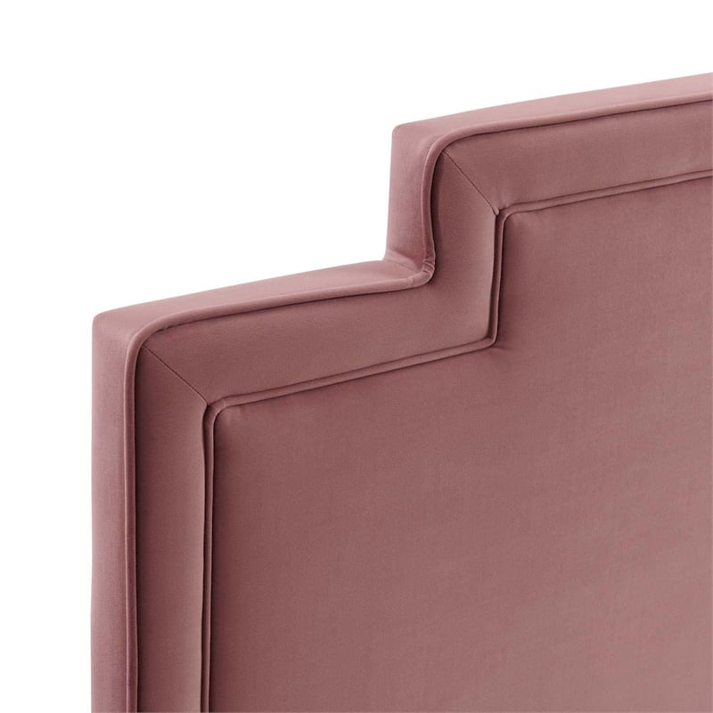 Maklaine Modern Performance Velvet King Bed - Dusty Rose Pink