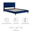 Maklaine Contemporary Tufted Performance Velvet Full Platform Bed - Navy