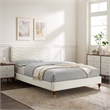Maklaine Tufted Performance Velvet Full Platform Bed - White