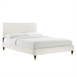 Maklaine Tufted Performance Velvet Full Platform Bed - White