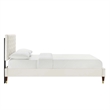 Maklaine Tufted Performance Velvet Full Platform Bed - White