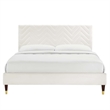Maklaine Tufted Performance Velvet Full Platform Bed - White