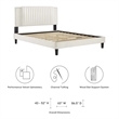 Maklaine Channel Tufted Performance Velvet Full Platform Bed - White