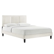 Maklaine Channel Tufted Performance Velvet Full Platform Bed - White