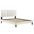 Maklaine Channel Tufted Performance Velvet Full Platform Bed - White