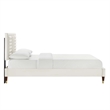 Maklaine Channel Tufted Performance Velvet Queen Platform Bed - White