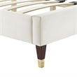 Maklaine Channel Tufted Performance Velvet Queen Platform Bed - White