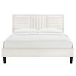 Maklaine Channel Tufted Performance Velvet King Platform Bed - White