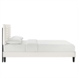 Maklaine Channel Tufted Performance Velvet King Platform Bed - White