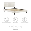 Maklaine Channel Tufted Performance Velvet King Platform Bed - White