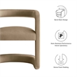 Maklaine Contemporary Performance Velvet Dining Chair in Taupe