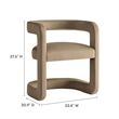 Maklaine Contemporary Performance Velvet Dining Chair in Taupe