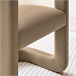 Maklaine Contemporary Performance Velvet Dining Chair in Taupe