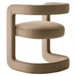 Maklaine Contemporary Performance Velvet Dining Chair in Taupe