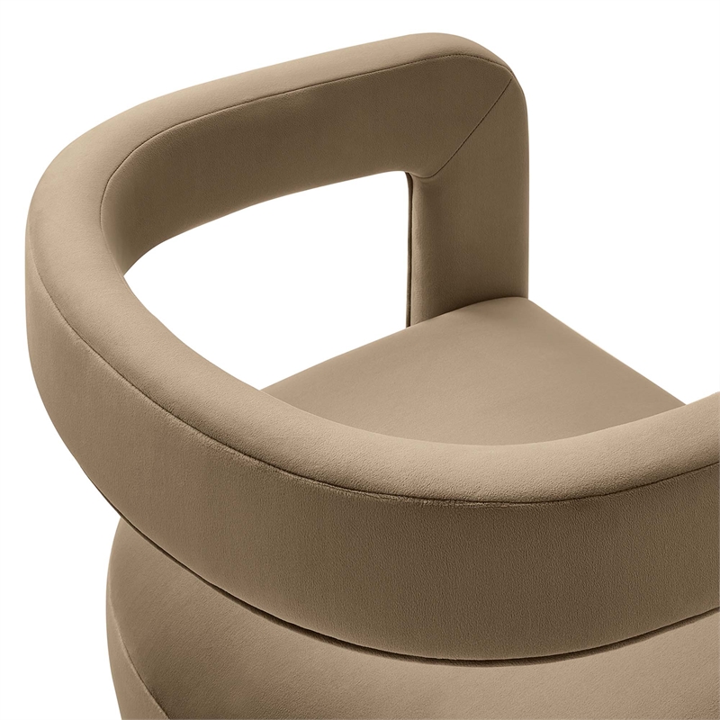 Maklaine Contemporary Performance Velvet Dining Chair in Taupe