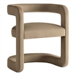 Maklaine Contemporary Performance Velvet Dining Chair in Taupe