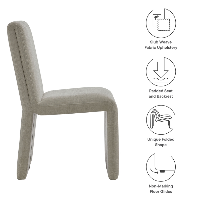 Maklaine Contemporary Dense Foam Padding Dining Side Chair in Linen Brown