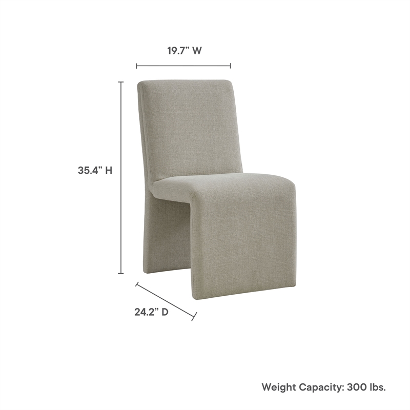 Maklaine Contemporary Dense Foam Padding Dining Side Chair in Linen Brown