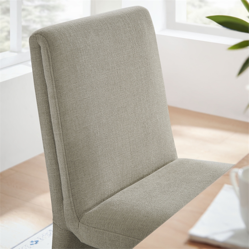 Maklaine Contemporary Dense Foam Padding Dining Side Chair in Linen Brown
