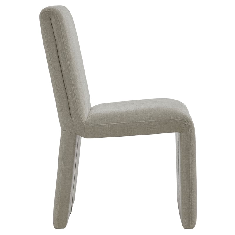 Maklaine Contemporary Dense Foam Padding Dining Side Chair in Linen Brown