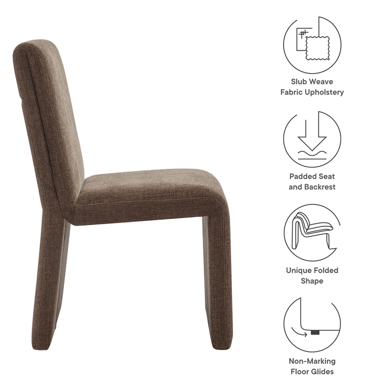 Maklaine Contemporary Dense Foam Padding Dining Side Chair in Mocha