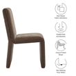 Maklaine Contemporary Dense Foam Padding Dining Side Chair in Mocha